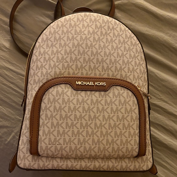 Michael Kors Tan and Brown Signature Backpack - Picture 1 of 1